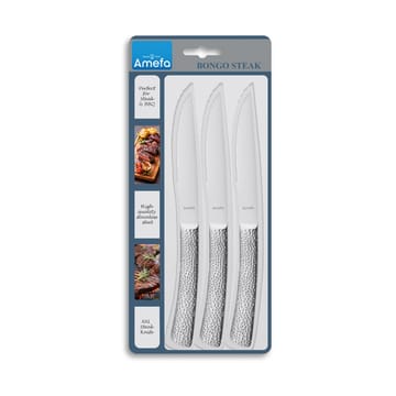 Cuchillos de carne Bongo 3-pack - Acero inoxidable - Amefa