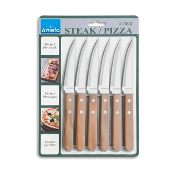 Cuchillos de carne Pizza 6-pack - Roble - Amefa