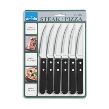 Cuchillos de carne Pizza Noir 6-pack - Negro - Amefa