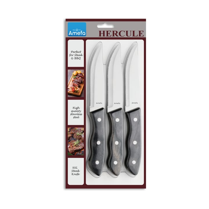 Cuchillos para carne Hercule XXL 3-pack, Negro Amefa