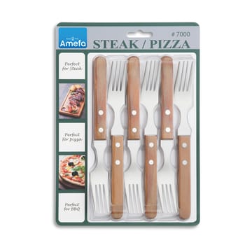 Tenedores de carne Pizza 6-pack - Roble - Amefa