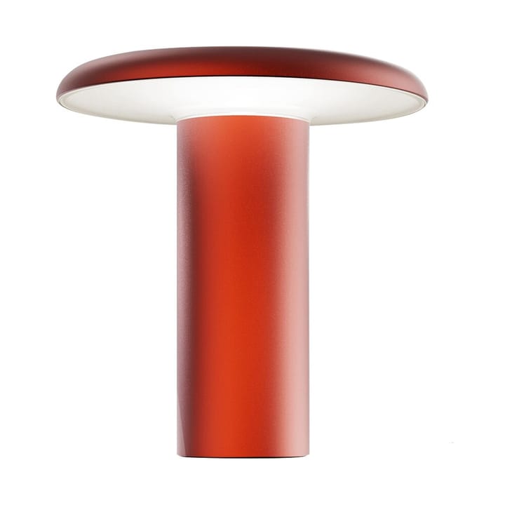 Lámpara de mesa portátil Takku de 19 cm, Rojo anodizado Artemide