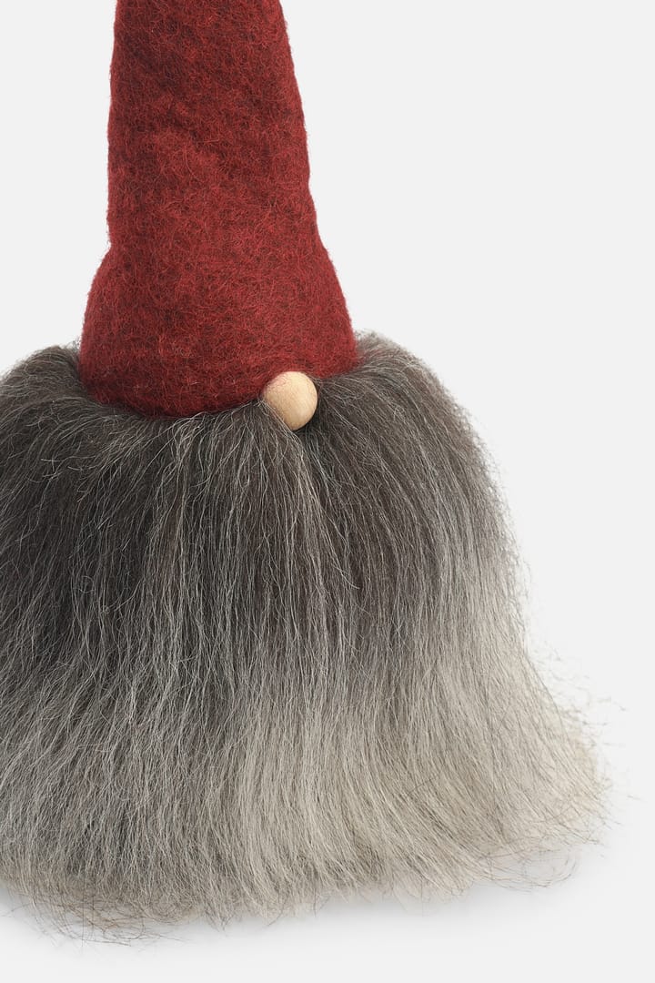 Duende navideño con barba, Rojo/gris, grande Åsas tomtebod