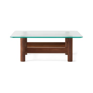 Mesa de centro Brasilia 100x100 cm - Walnut-clear glass - Audo Copenhagen