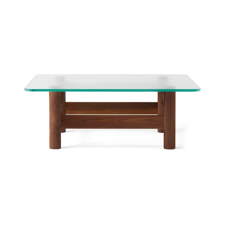 Mesa de centro Brasilia 100x100 cm, Walnut-clear glass Audo Copenhagen