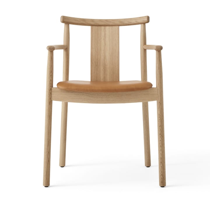 Silla con reposbrazos y cojín de silla Merkur, Oak- Dakar 0250 cognac Audo Copenhagen