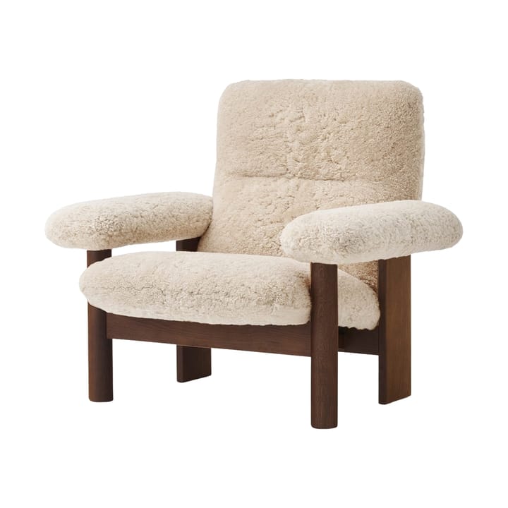 Sillón Brasilia, Dark oak-Nature sheepskin curly Audo Copenhagen