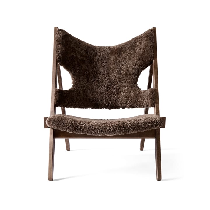 Sillón Knitting - Piel de oveja curly root marrón oscuro, base de roble teñido de oscuro - Audo Copenhagen