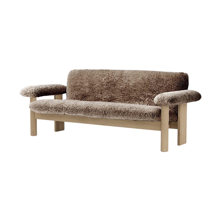 Sofá Brasilia 2 plazas, Natural oak-Sahara sheepskin curly Audo Copenhagen