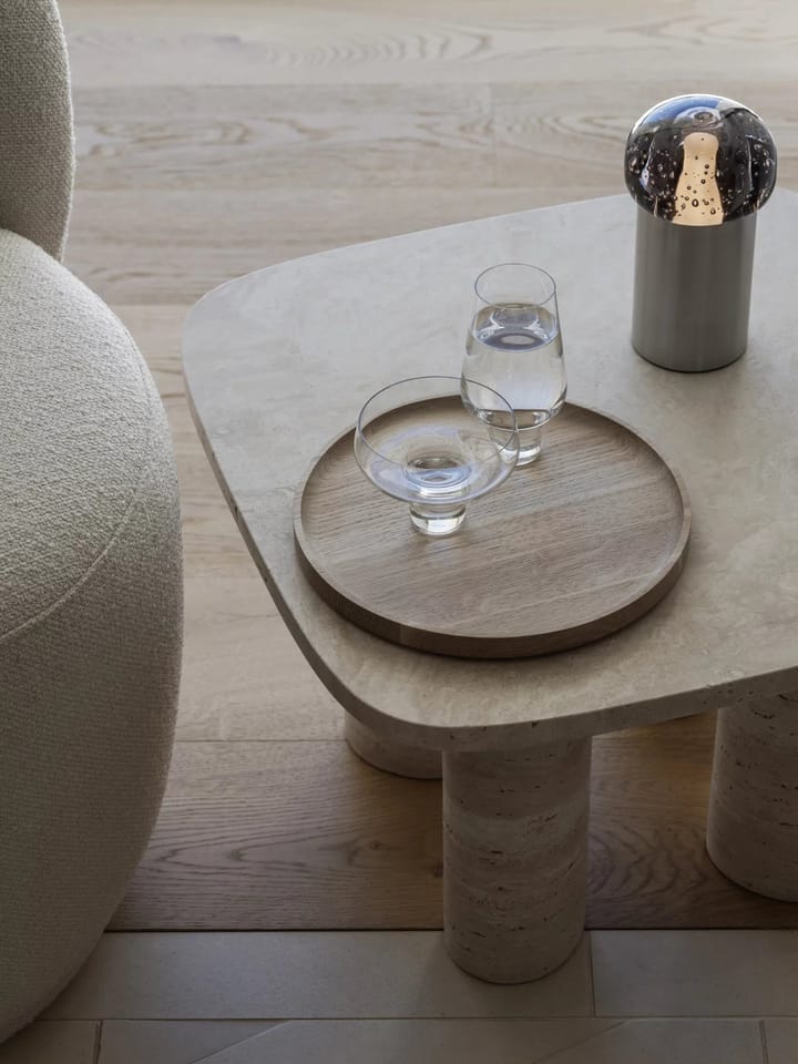 Mesa auxiliar Volos S, 52x52 cm - Travertino - blomus