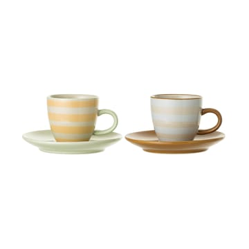 2 Tazas con platillo Miami 6 cm - undefined - Bloomingville