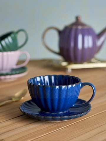 Taza Latina 22 cl con plato - Blue - Bloomingville