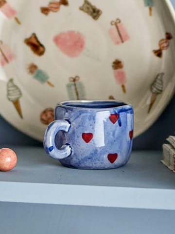 Taza Nini 11,5 cl - Corazones azules - Bloomingville