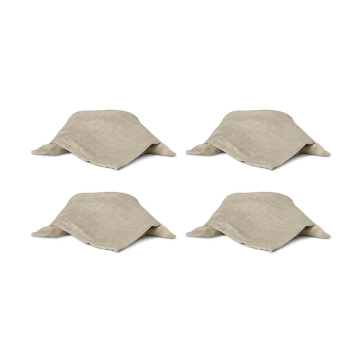 Servilleta de lino Mandela 40x40 cm 4-pack - Beige - Boel & Jan