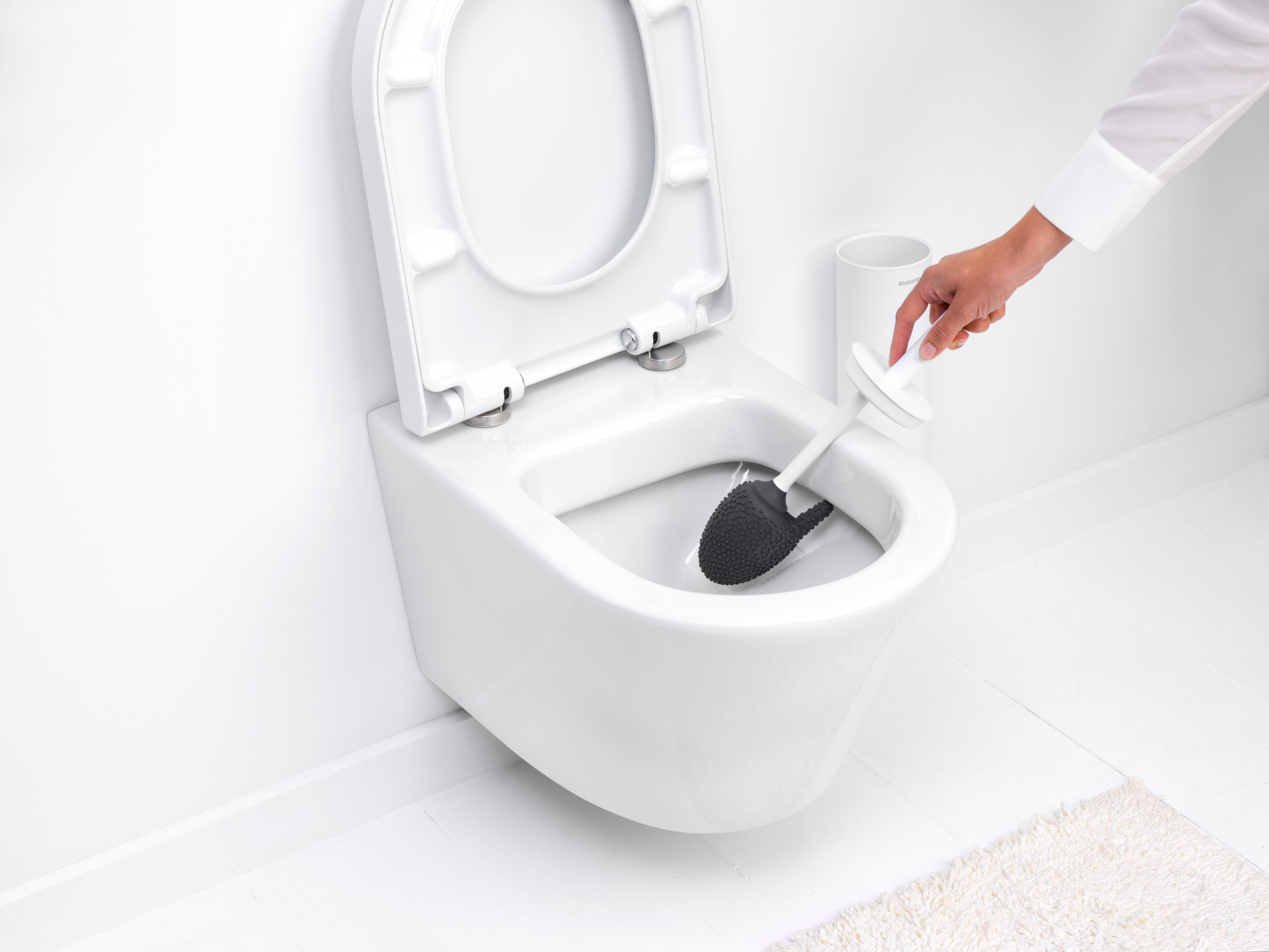 Escobilla de Baño con Soporte Negro Mate Brabantia