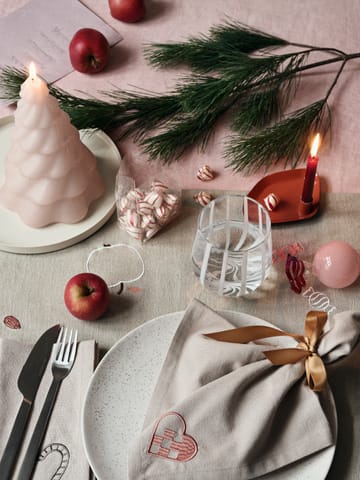 Adorno navideño Candy vidrio 2 piezas - Dusty pink - Broste Copenhagen