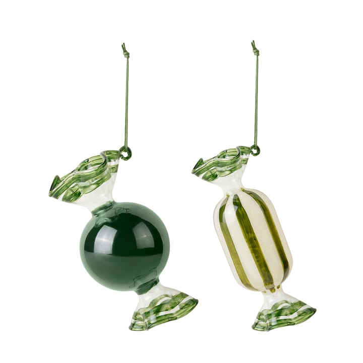 Adorno navideño Candy vidrio 2 piezas - Forest Green - Broste Copenhagen