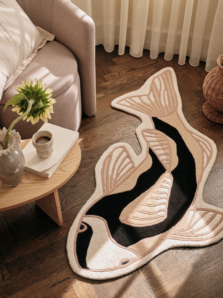 Alfombra Koi 97x130 cm, Black-beige Broste Copenhagen