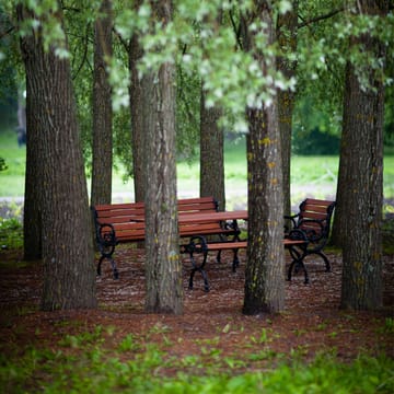 Sillón Byarum - Caoba, soporte blanco - Byarums bruk