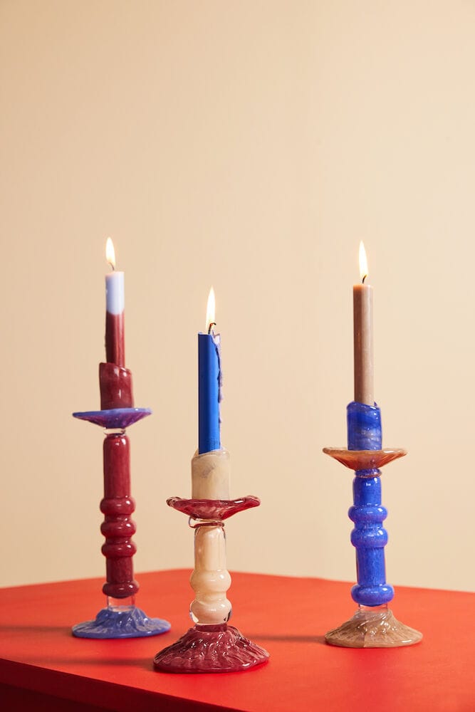 Candelabro Lara M 26 cm, Azul Byon