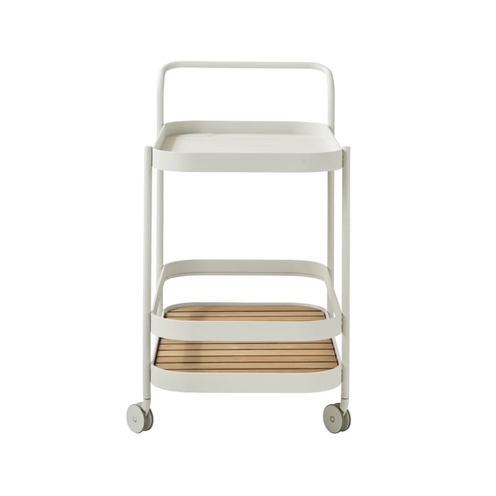 Carrito Roll, White, incl. tablero de mesa teca Cane-line