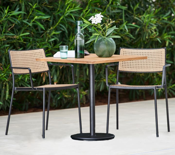 Mesa de café Go teca 72x72 cm, Soporte lava grey Cane-line