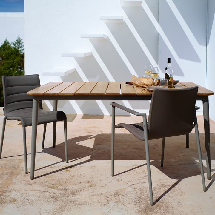 Mesa de comedor Core teca 160x100x74 cm - Soporte lava grey - Cane-line