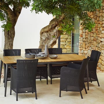 Mesa de comedor Core teca 210x100x74 cm - Soprte taupe - Cane-line