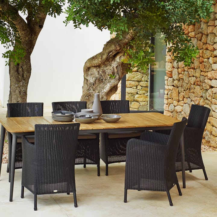 Mesa de comedor Core teca 210x100x74 cm - Soprte taupe - Cane-line