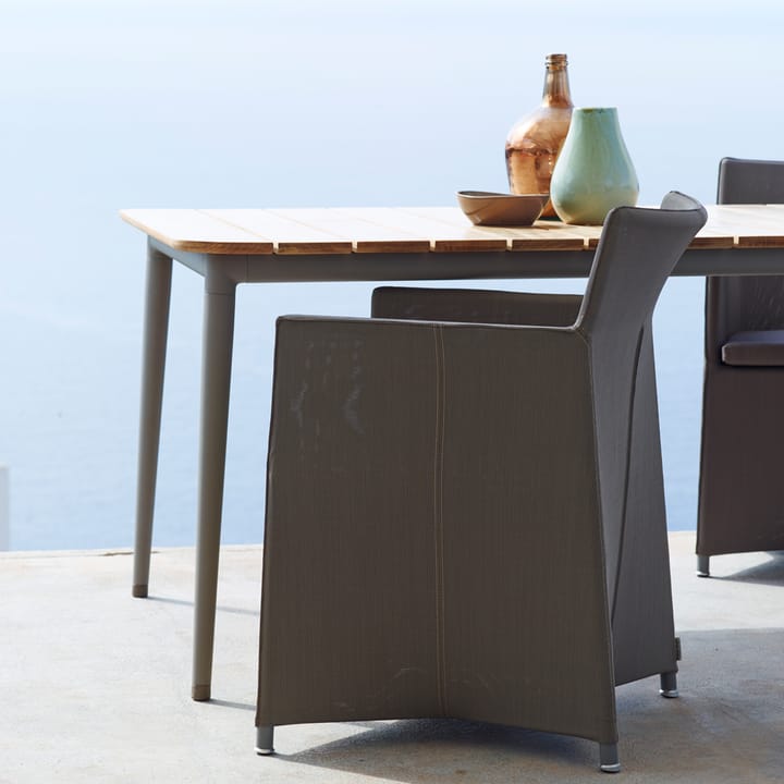 Mesa de comedor Core teca 210x100x74 cm - Soprte taupe - Cane-line