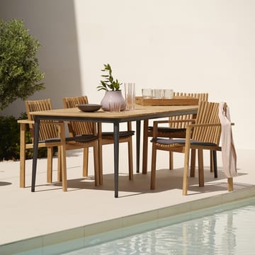 Mesa de comedor Core teca 210x100x74 cm - Soprte taupe - Cane-line