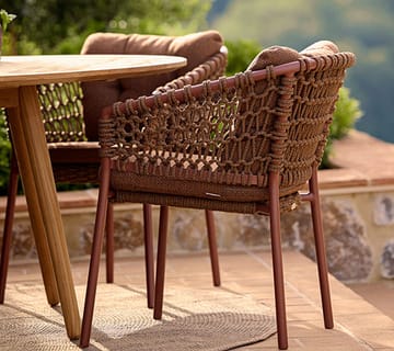 Silla con reposabrazos Ocean aluminio - Umber brown (Soft Rope) - Cane-line