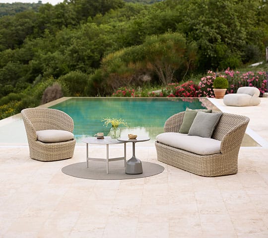 Sillón lounge Coast swivel, Sand (Flat Weave) Cane-line