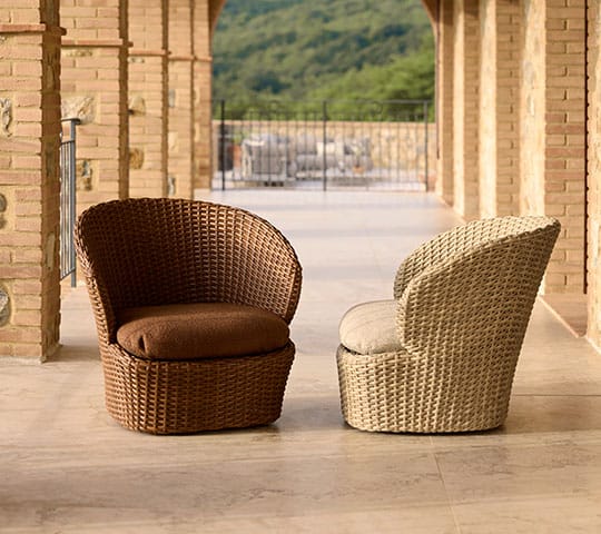 Sillón lounge Coast swivel, Sand (Flat Weave) Cane-line