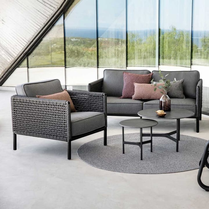 Sillón lounge Encore, Cane-Line airtouch lava grey/dark grey, incl. cojines Cane-line