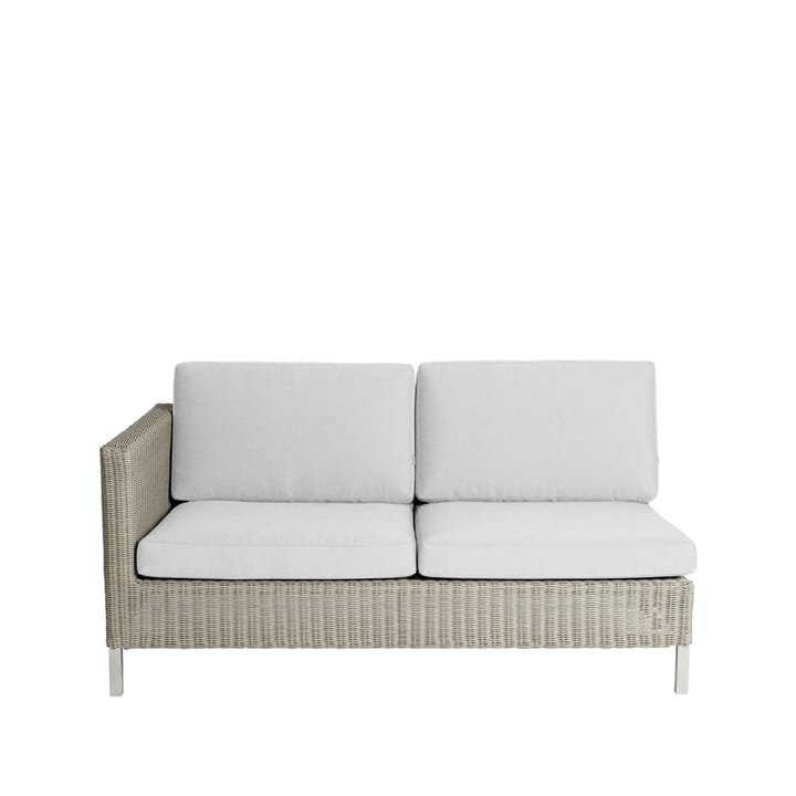 Sofá modular Connect - 2 plazas taupe, derecho, cojines blancos - Cane-line