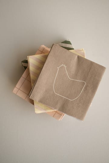 Servilleta de papel Happy hen 33x33 cm, set de 20 - Brown - DBKD