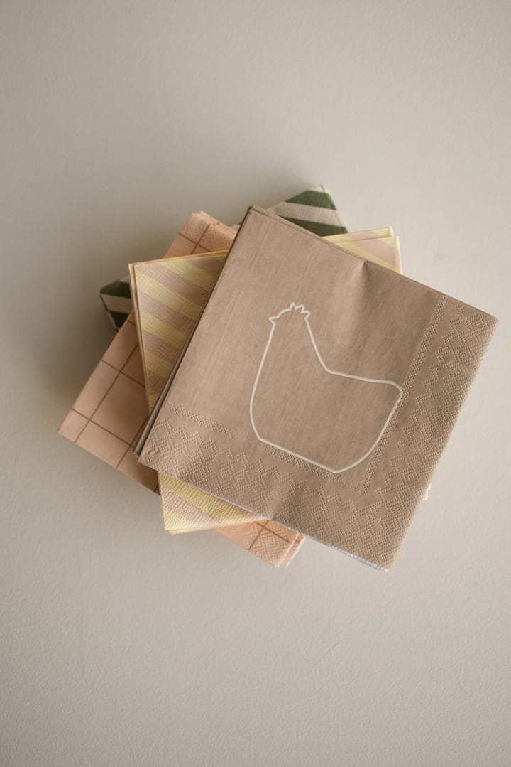 Servilleta de papel Happy hen 33x33 cm, set de 20, Brown DBKD