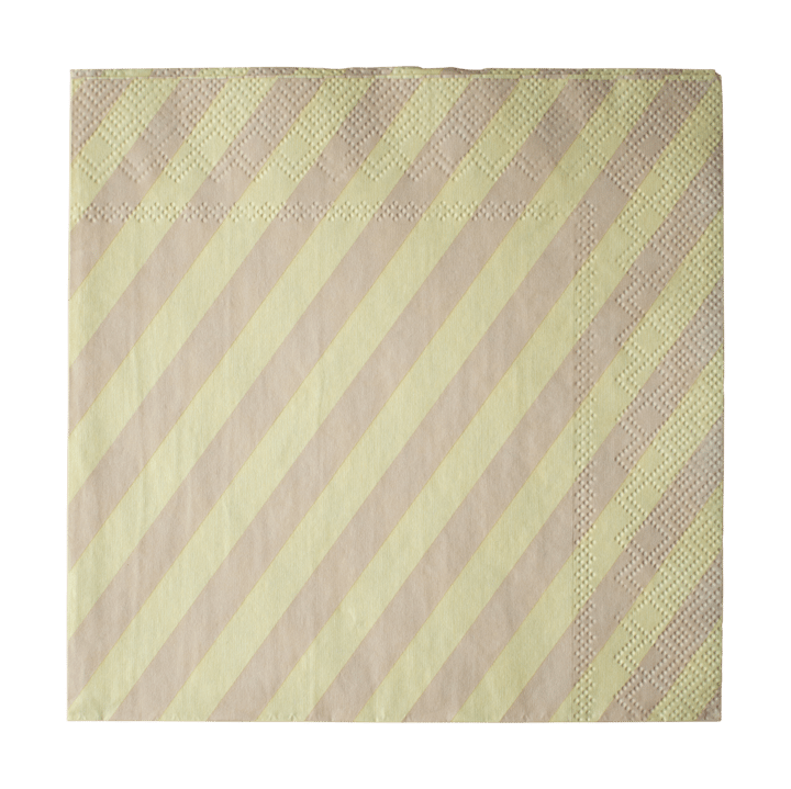 Servilleta de papel Stripe 33x33 cm set de 20
 - Yellow - DBKD