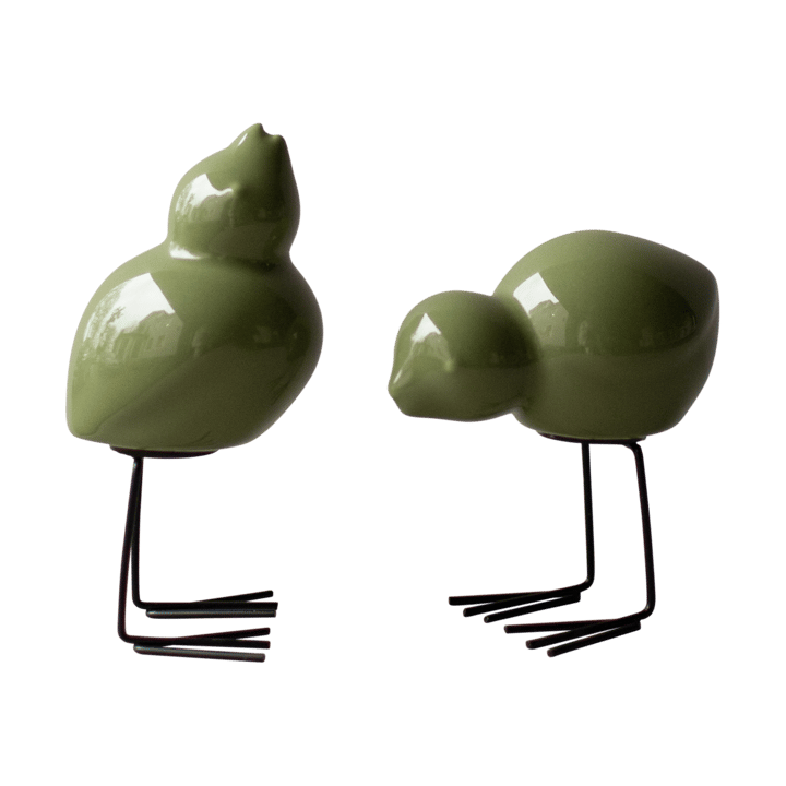 Set de 2 adornos de Pascua Swedish Birds DBKD - Shiny green - DBKD