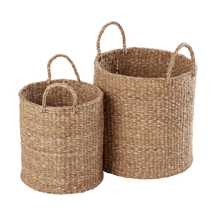 Set de 2 cestas con asa Esther cylinder - Natural - Dixie