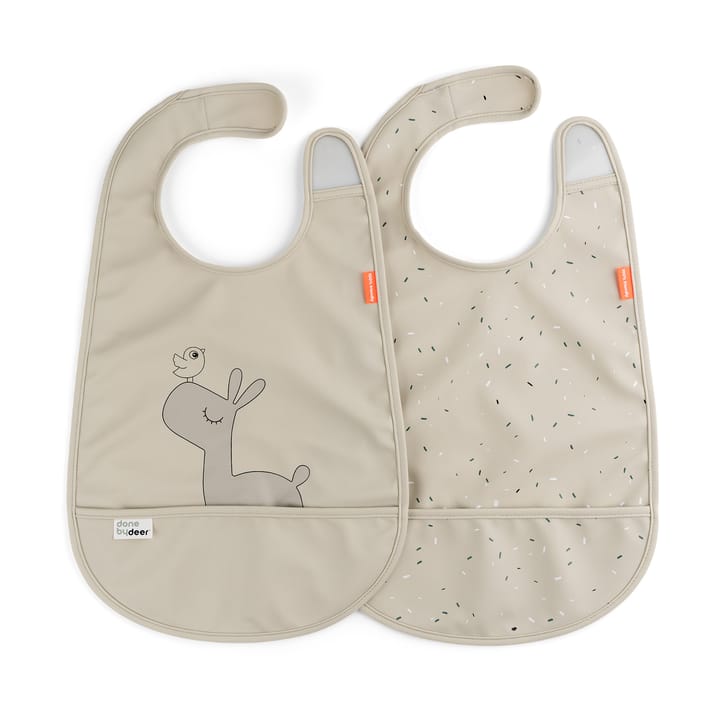 Baberos con velcro Lalee 2-pack - Sand - Done by deer