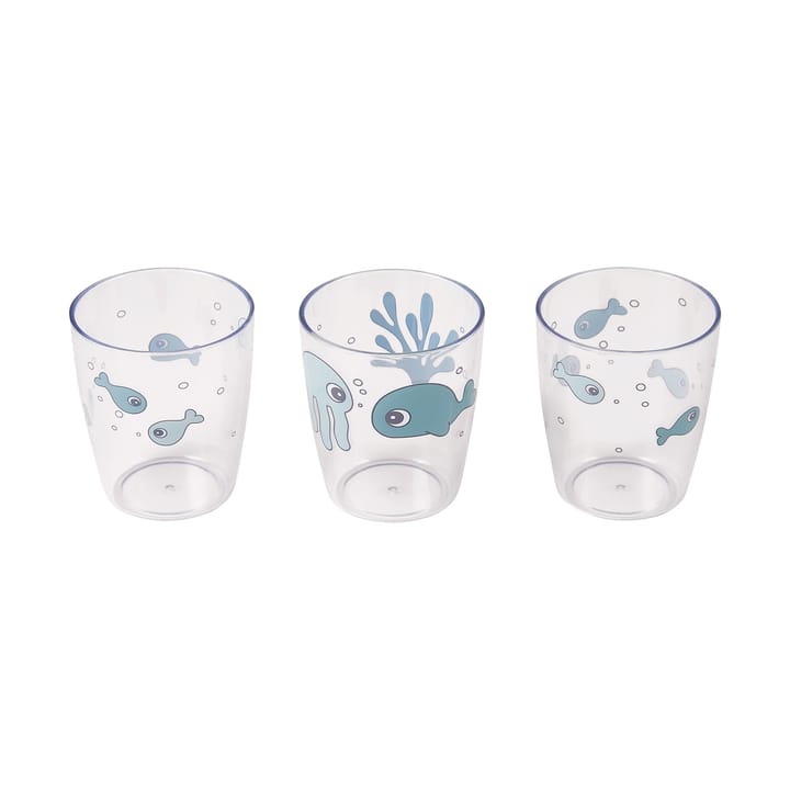 Minivasos Sea friends yummy 3-pack 12 cl - Blue - Done by deer