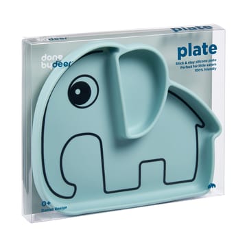 Plato infantil Elphee Stick&Stay 17x20 cm - Blue - Done by deer