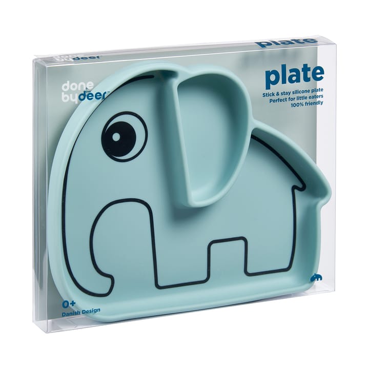 Plato infantil Elphee Stick&Stay 17x20 cm, Blue Done by deer