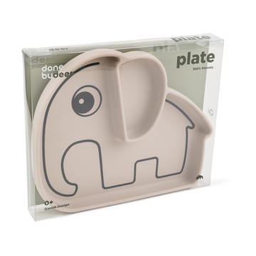 Plato infantil Elphee Stick&Stay 17x20 cm - Sand - Done by deer