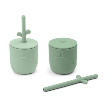 Tazas Wally con pajitas peekaboo, 2-pack - Green - Done by deer