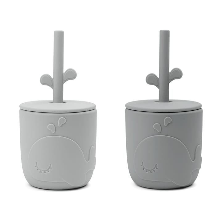 Tazas Wally con pajitas peekaboo, 2-pack, Grey Done by deer