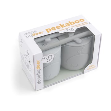 Tazas Wally con pajitas peekaboo, 2-pack - Grey - Done by deer