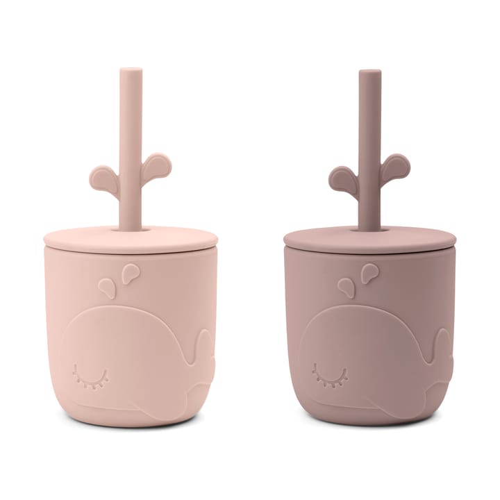 Tazas Wally con pajitas peekaboo, 2-pack - Powder - Done by deer